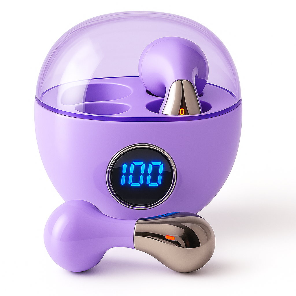 Wireless Earbuds with Digital Display Charging Case – Noise-Cancelling & Long Battery Life