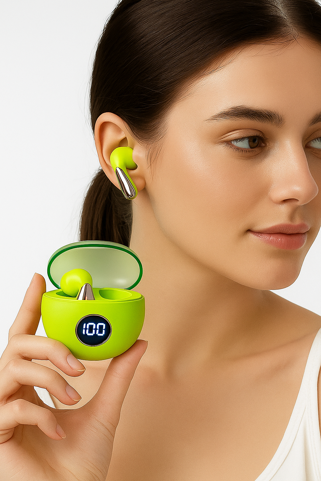 Wireless Earbuds with Digital Display Charging Case – Noise-Cancelling & Long Battery Life
