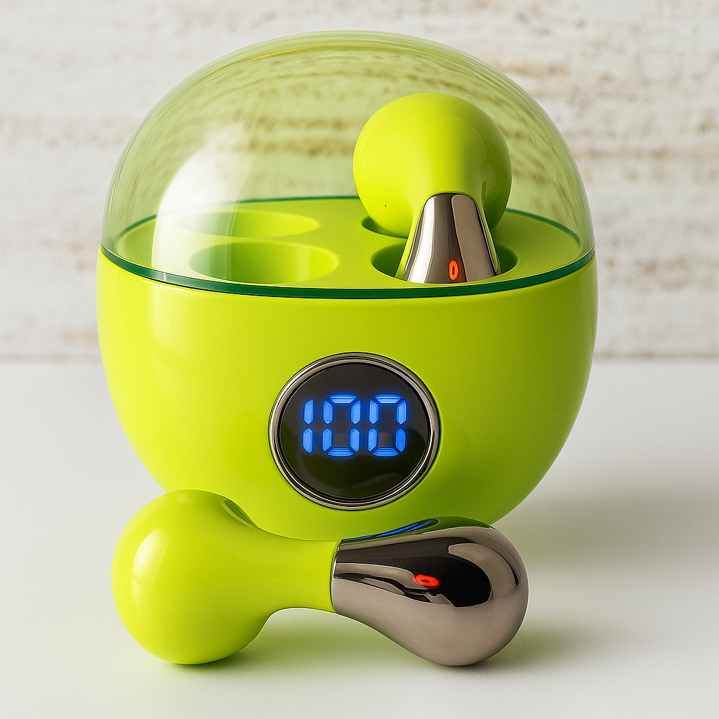 Wireless Earbuds with Digital Display Charging Case – Noise-Cancelling & Long Battery Life